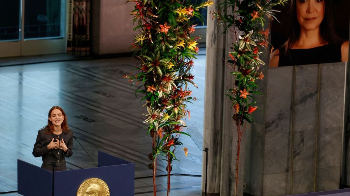 Ana Sosa, hija de María Corina Machado, dio el discurso por su madre en Oslo.